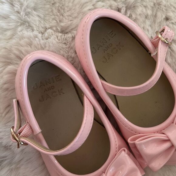 Janie & Jack Patent Bow Ballet Flat in Cotton Candy Pink Size 5 - Picture 5 of 5